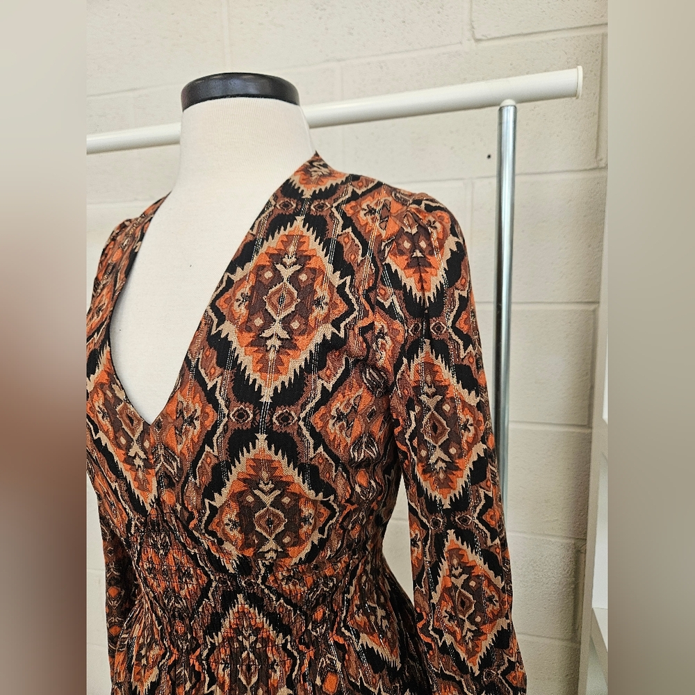 Ikat Dress With Metallic Thread - Picture 5 of 16